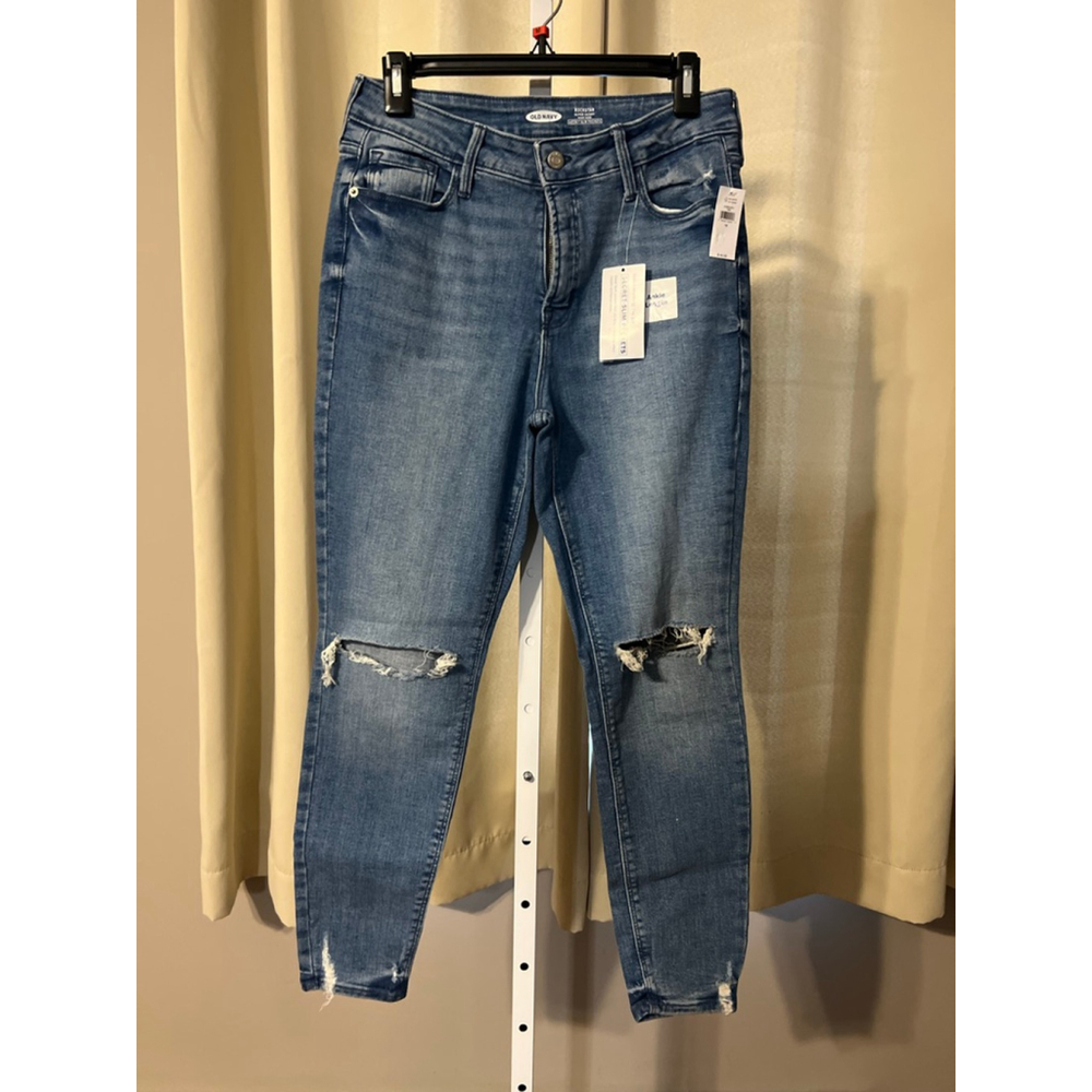 Women's Old Navy Blue Rockstar Super Skinny High Rise Ankle Jeans Size 10